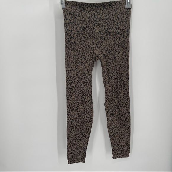 Spanx FL3515 Look at Me Now Leggings Green Black Abstract Women’s Large - Picture 4 of 7